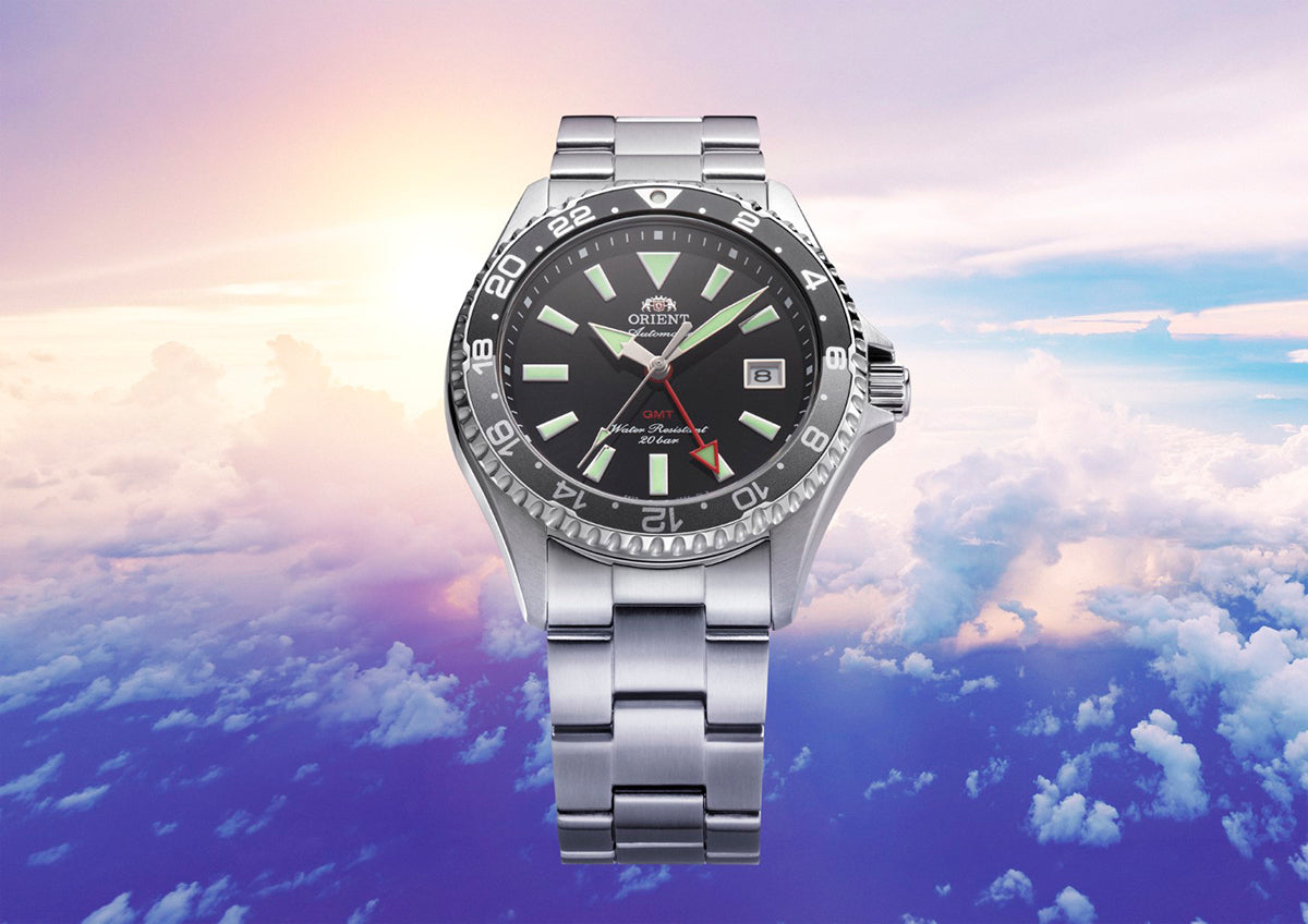 オリエント スポーツ オリエントマコ GMT ダイバーデザイン RN-BC0001B メンズ 機械式 自動巻き ブラックダイヤル