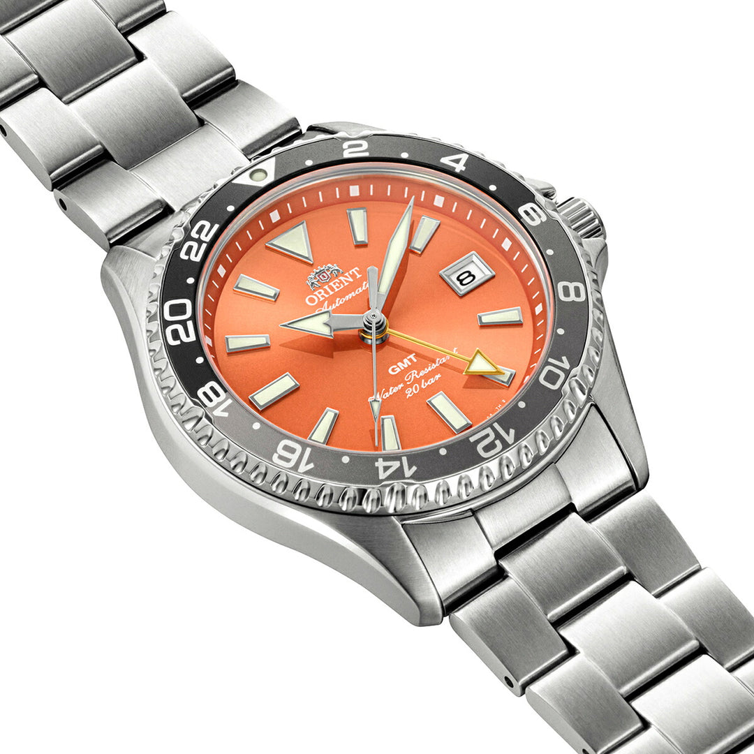オリエント スポーツ オリエントマコ GMT ダイバーデザイン RN-BC0004Y メンズ 機械式 自動巻き オレンジダイヤル