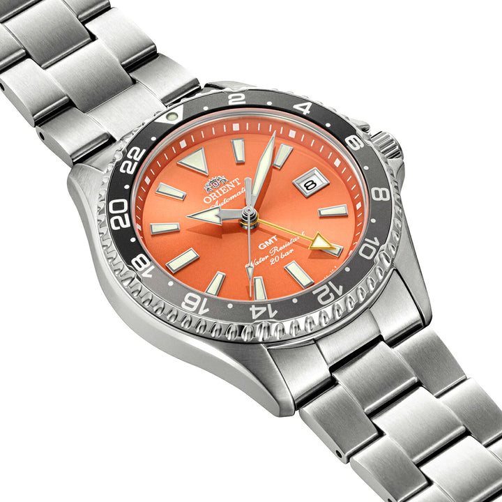 オリエント スポーツ オリエントマコ GMT ダイバーデザイン RN-BC0004Y メンズ 機械式 自動巻き オレンジダイヤル
