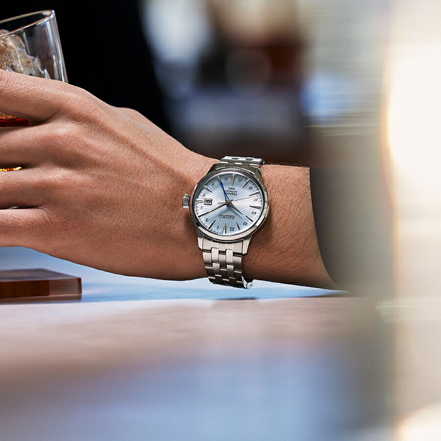 セイコー プレザージュ カクテルタイム GMT スカイダイビング SARY241 メンズ 腕時計 メカニカル 自動巻き ライトブルーダイヤル メタルバンド 日本製