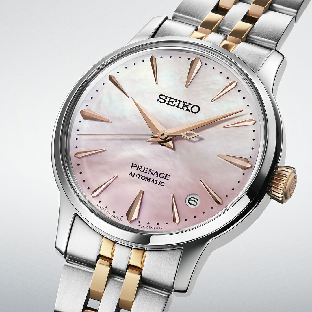 セイコー プレザージュ カクテルタイム 限定モデル サクラアビエーション SARY270 レディース メカニカル 自動巻き ピンクダイヤル