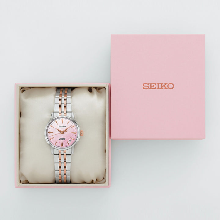 セイコー プレザージュ カクテルタイム 限定モデル サクラアビエーション SARY270 レディース メカニカル 自動巻き ピンクダイヤル