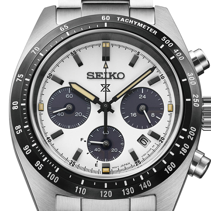 セイコー プロスペックス スピードタイマー ソーラークロノグラフ SBDL125 メンズ ホワイトダイヤル パンダ