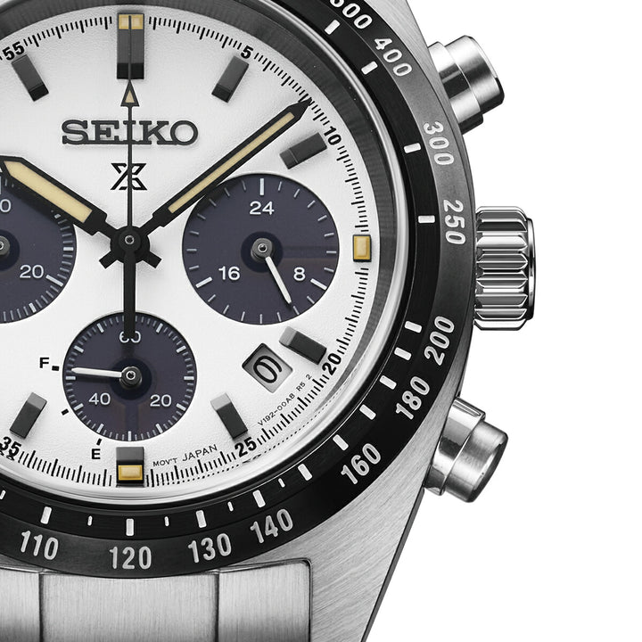 セイコー プロスペックス スピードタイマー ソーラークロノグラフ SBDL125 メンズ ホワイトダイヤル パンダ