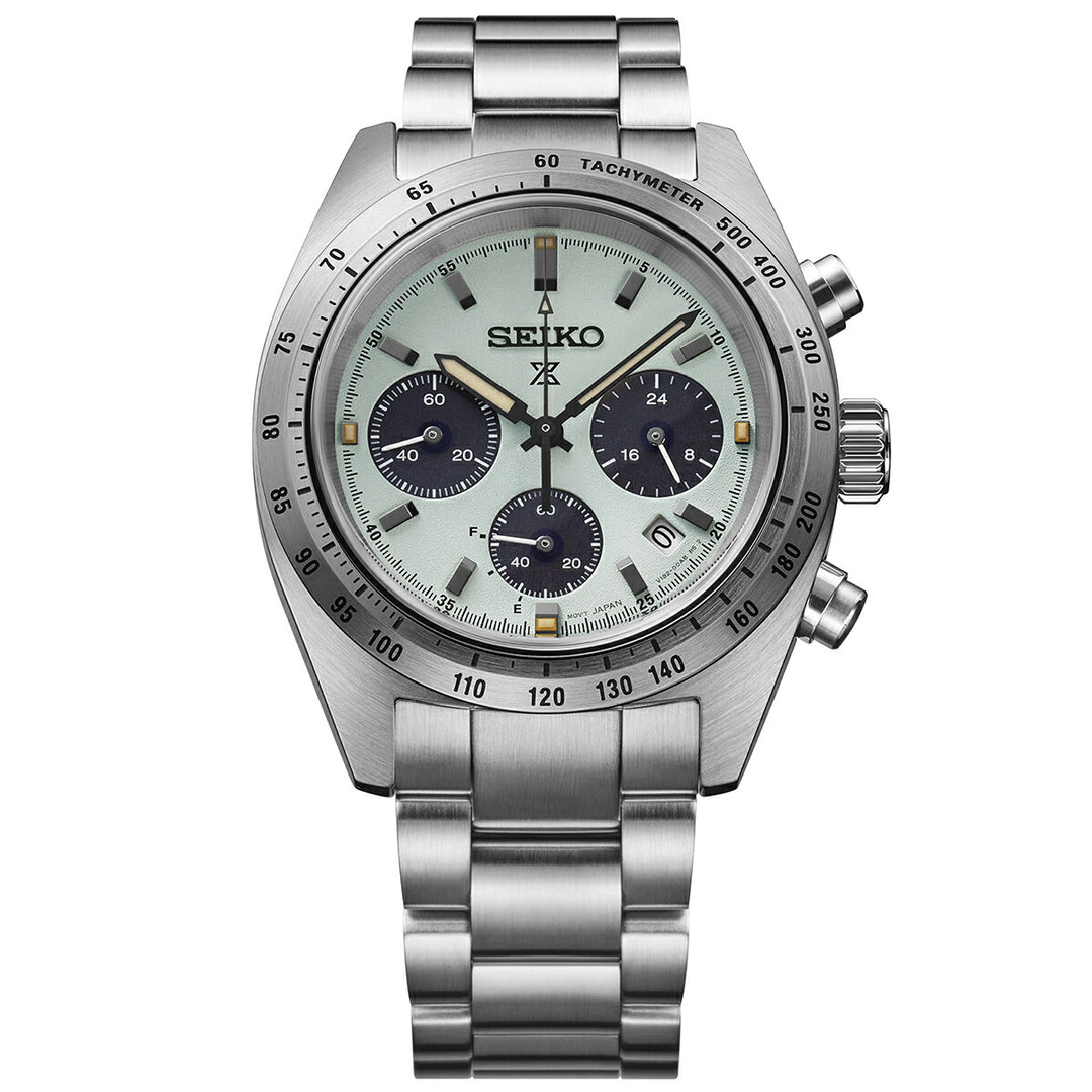 セイコー プロスペックス スピードタイマー ソーラークロノグラフ SBDL129 メンズ オパールグリーンダイヤル