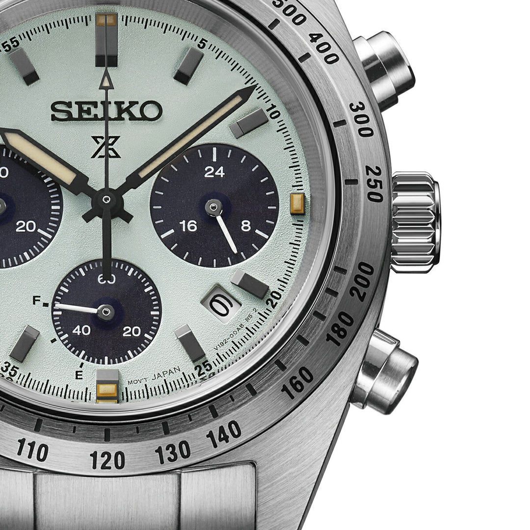 セイコー プロスペックス スピードタイマー ソーラークロノグラフ SBDL129 メンズ オパールグリーンダイヤル