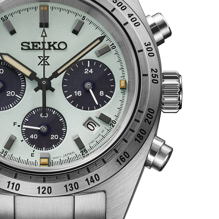 セイコー プロスペックス スピードタイマー ソーラークロノグラフ SBDL129 メンズ オパールグリーンダイヤル