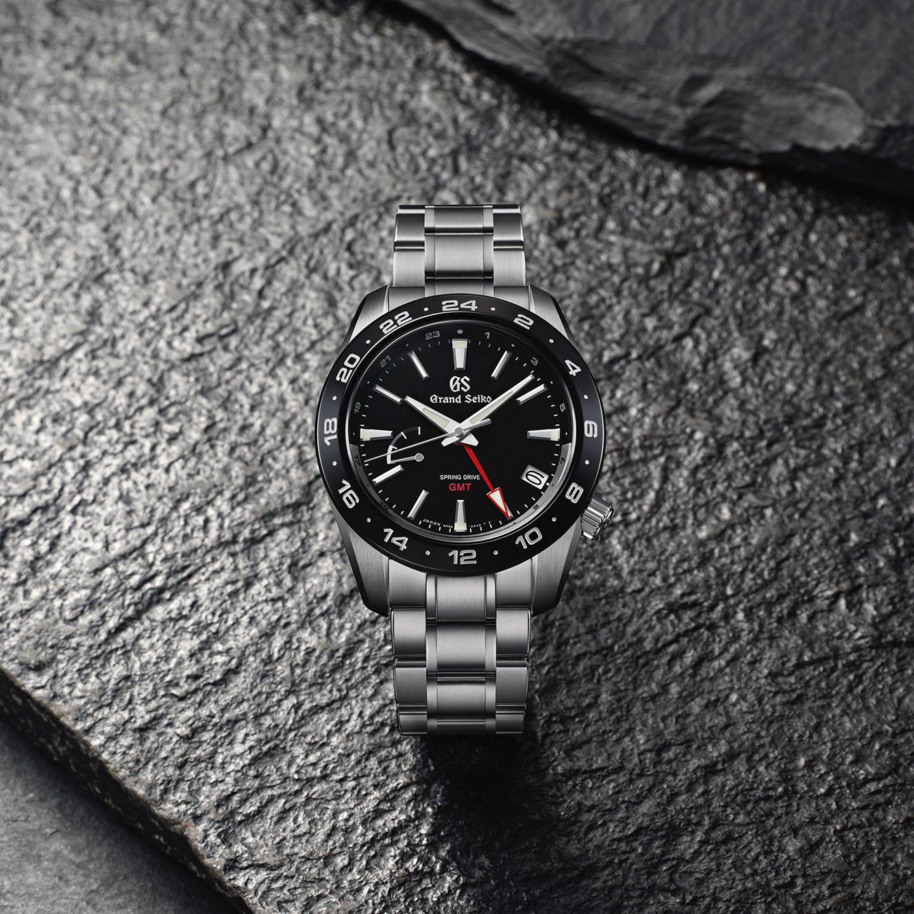 SEIKO セイコー グランドセイコー スポーツコレクション スプリングドライブ GMT 腕時計 SBGE253  ステンレススチール  セラミックス シルバー ブラック文字盤  自動巻き GS 9R66-0BB0 パワーリザーブ 【本物保証】 グランドセイコー 9R スプリングドライブ GMT SBGE253 メンズ ブラック