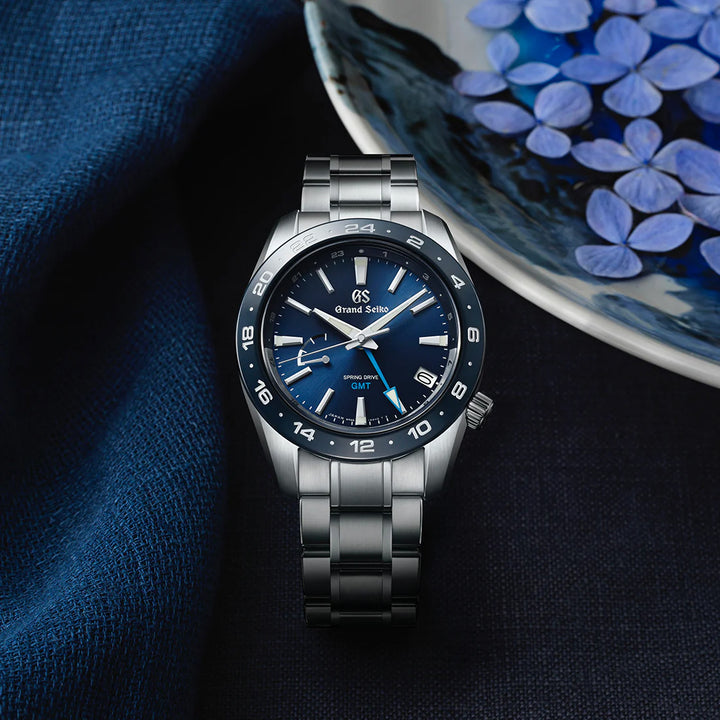 グランドセイコー 9R スプリングドライブ GMT SBGE255 メンズ ブルー セラミックス メタルベルト スクリューバック 9R66