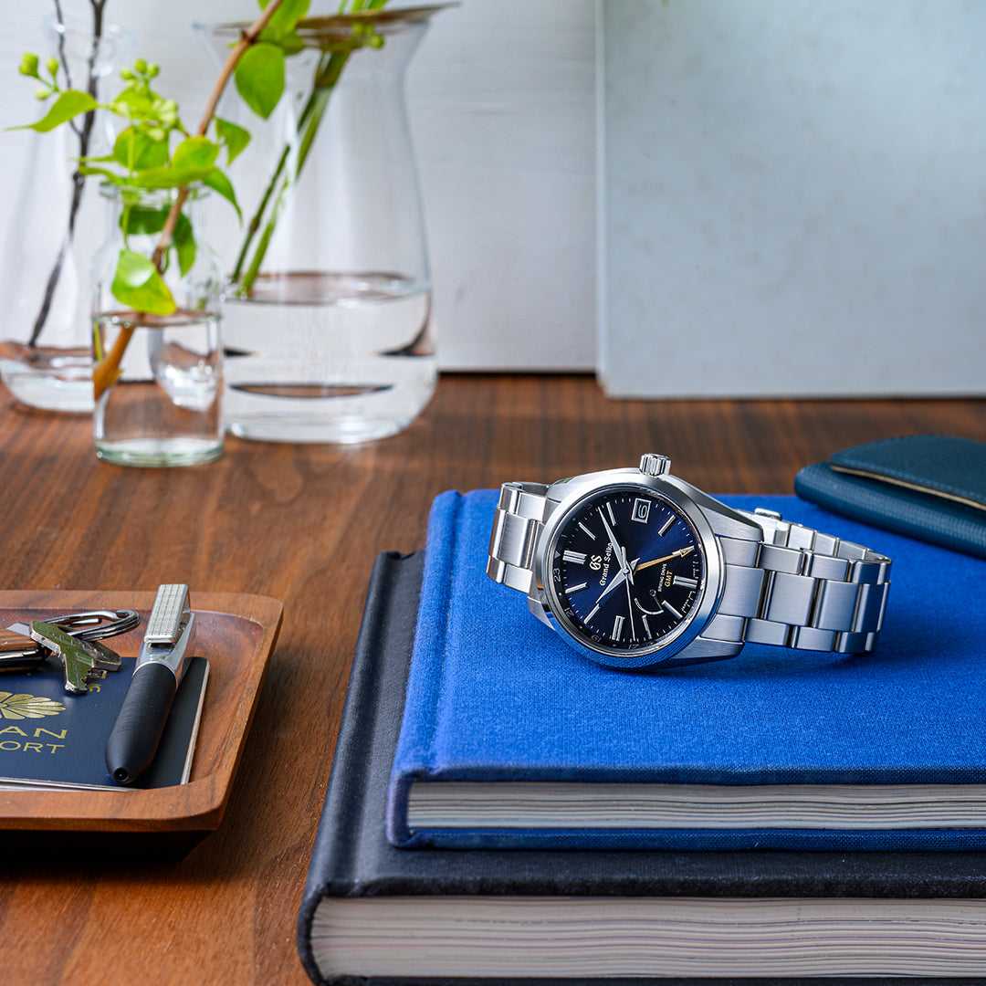 グランドセイコー スプリングドライブ 9R GMTモデル SBGE281 メンズ 型打ち模様ダイヤル ミッドナイトブルー 9R66