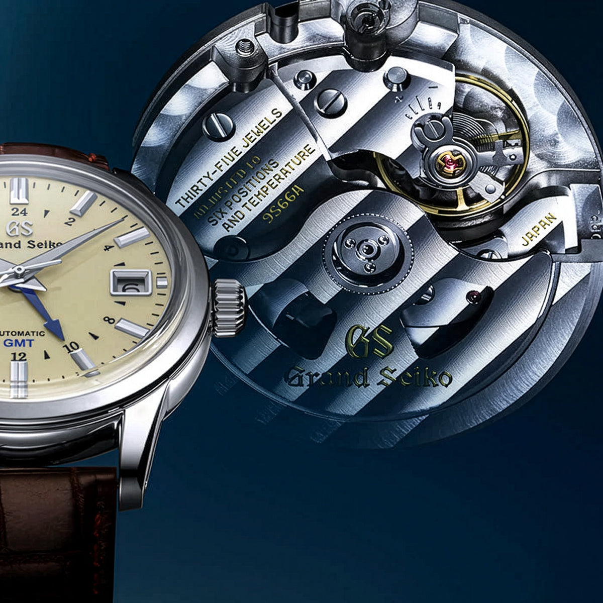 グランドセイコー メカニカル 9S GMT メンズ SBGM221 アイボリー 革