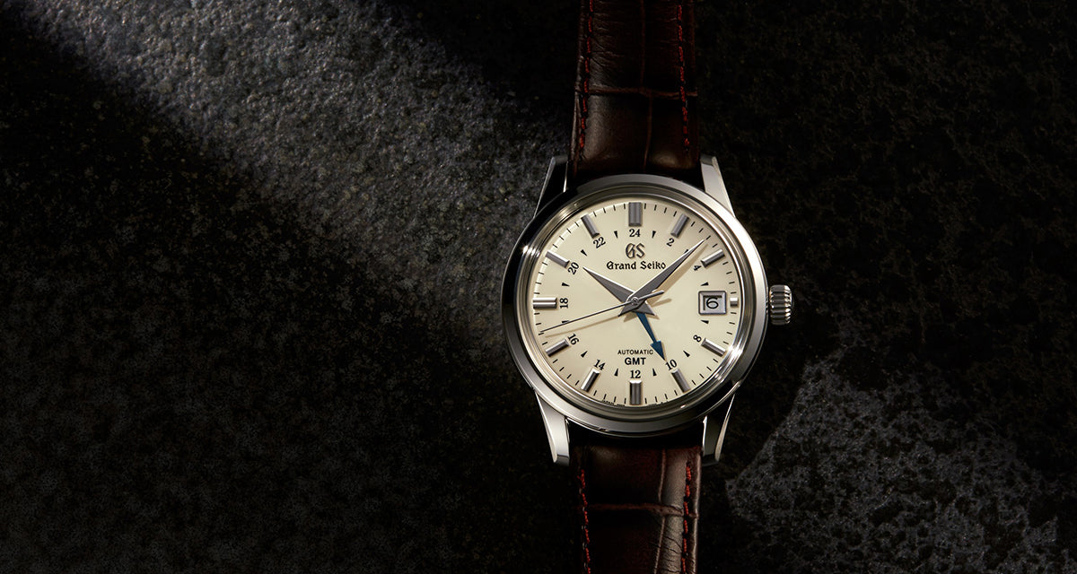 グランドセイコー メカニカル 9S GMT メンズ SBGM221 アイボリー 革ベルト クロコダイル