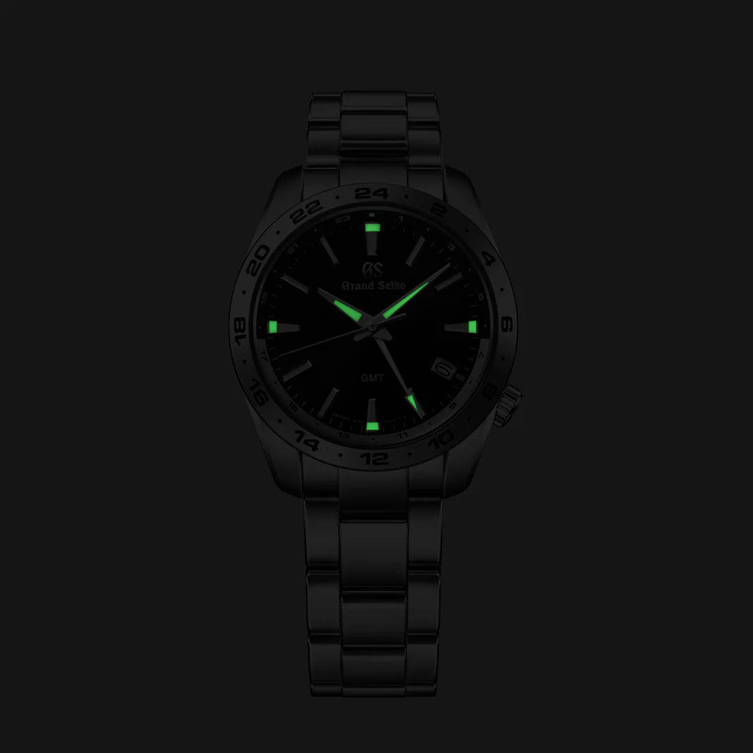 グランドセイコー クオーツ 9F GMTモデル SBGN027 メンズ ブラックダイヤル メタルバンド 9F86