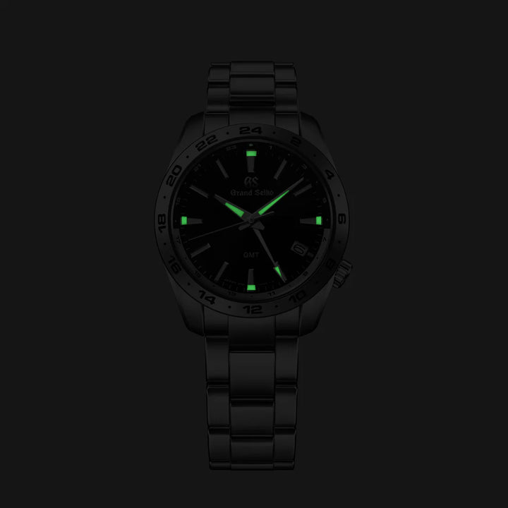 グランドセイコー クオーツ 9F GMTモデル SBGN027 メンズ ブラックダイヤル メタルバンド 9F86