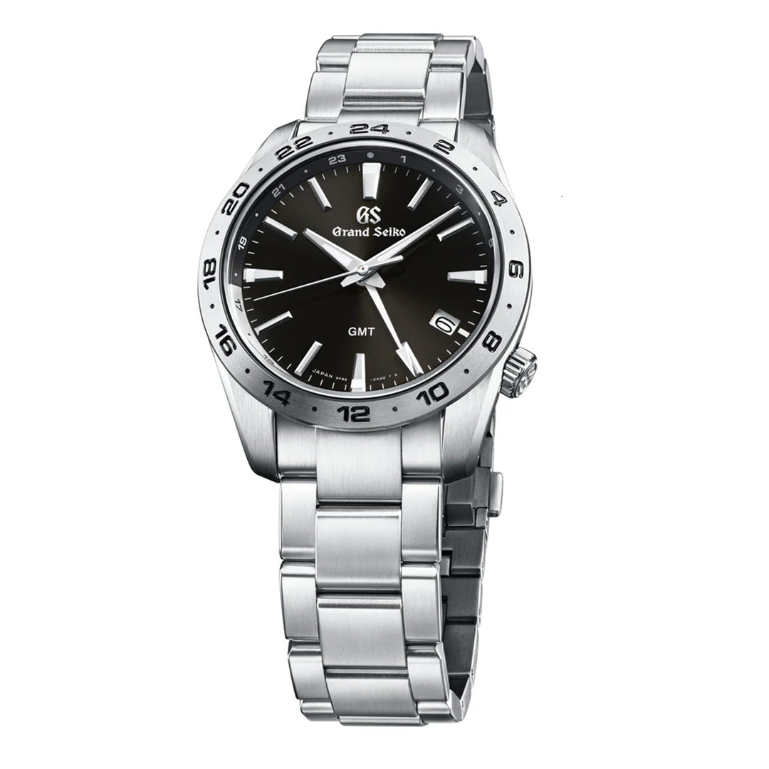 グランドセイコー クオーツ 9F GMTモデル SBGN027 メンズ ブラックダイヤル メタルバンド 9F86