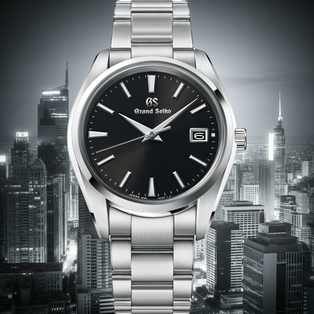 グランドセイコー クオーツ 9F メンズ SBGP011 ブラック メタルベルト スクリューバック 時差修正機能 9F85