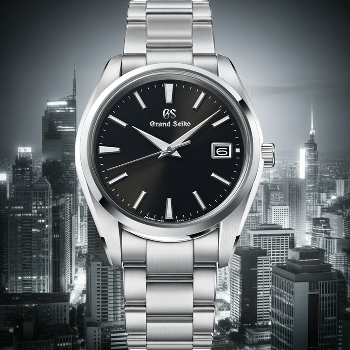 グランドセイコー クオーツ 9F メンズ SBGP011 ブラック メタルベルト スクリューバック 時差修正機能 9F85