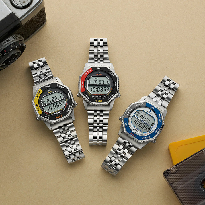 セイコー セレクション Sシリーズ A829 ロトコール 復刻モデル アストロノート SBJG017 メンズ クオーツ 電池式 デジタル ブラック イエロー