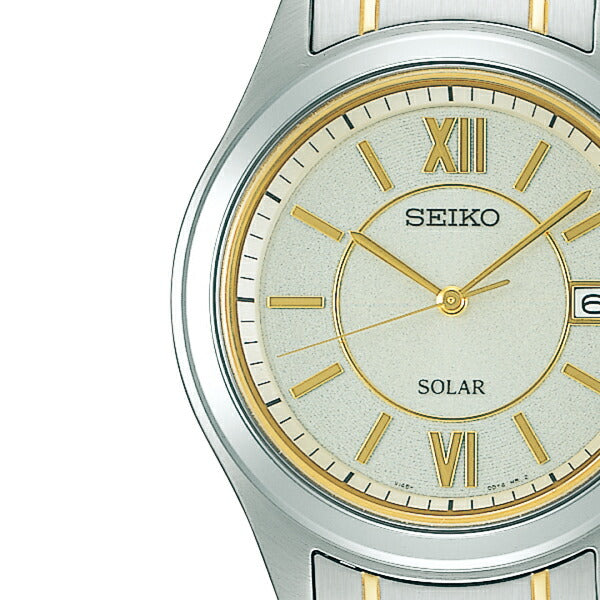 セイコー セレクション スピリット SBPN065 メンズ ソーラー 3針 デイト ゴールドダイヤル