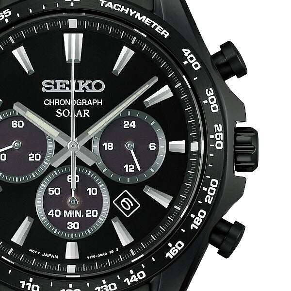 セイコー セレクション Sシリーズ SBPY187 メンズ ソーラー クロノグラフ オールブラック