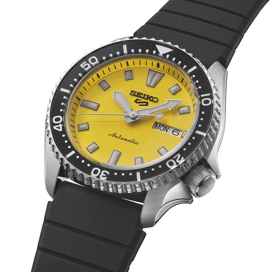 セイコー 5スポーツ SKXシリーズ SKX399 オマージュデザイン SBSA307 メンズ 自動巻 イエローダイヤル シリコンバンド 日本製