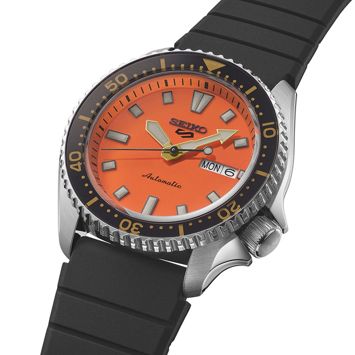 セイコー 5スポーツ SKXシリーズ SKX399 オマージュデザイン SBSA309 メンズ 自動巻 オレンジダイヤル シリコンバンド 日本製