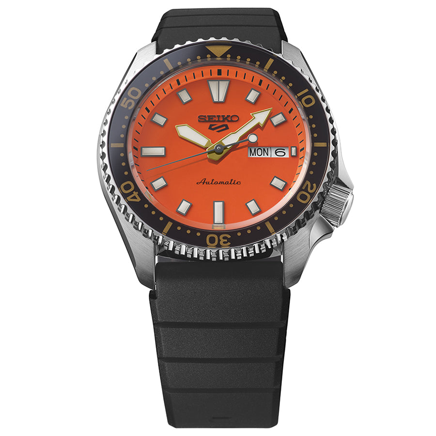 セイコー 5スポーツ SKXシリーズ SKX399 オマージュデザイン SBSA309 メンズ 自動巻 オレンジダイヤル シリコンバンド 日本製
