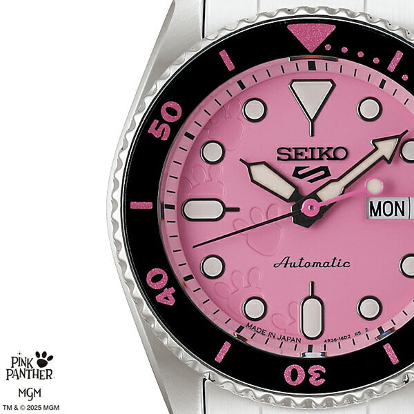 セイコー 5スポーツ SKX ピンクパンサー コラボレーション 限定モデル SBSA321 メンズ 自動巻 デイデイト 日本製