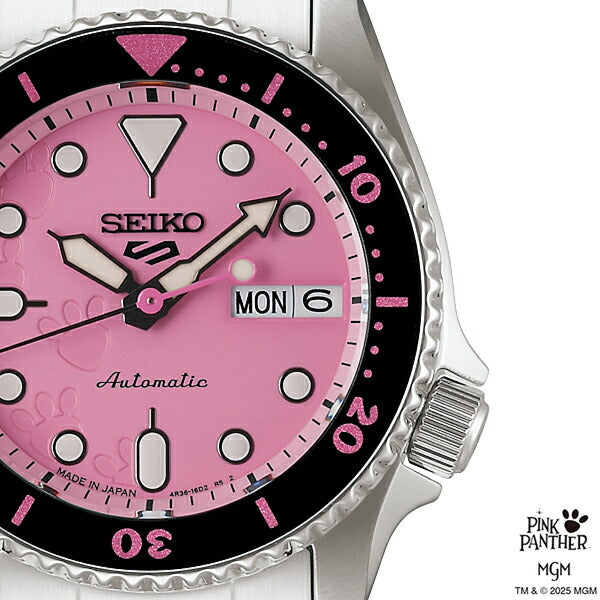 セイコー 5スポーツ SKX ピンクパンサー コラボレーション 限定モデル SBSA321 メンズ 自動巻 デイデイト 日本製
