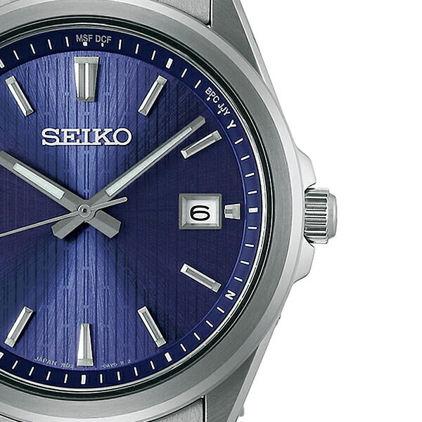 セイコー セレクション Sシリーズ プレミアム SBTM349 メンズ 腕時計 ソーラー電波 3針 ステンレス ブルー 日本製