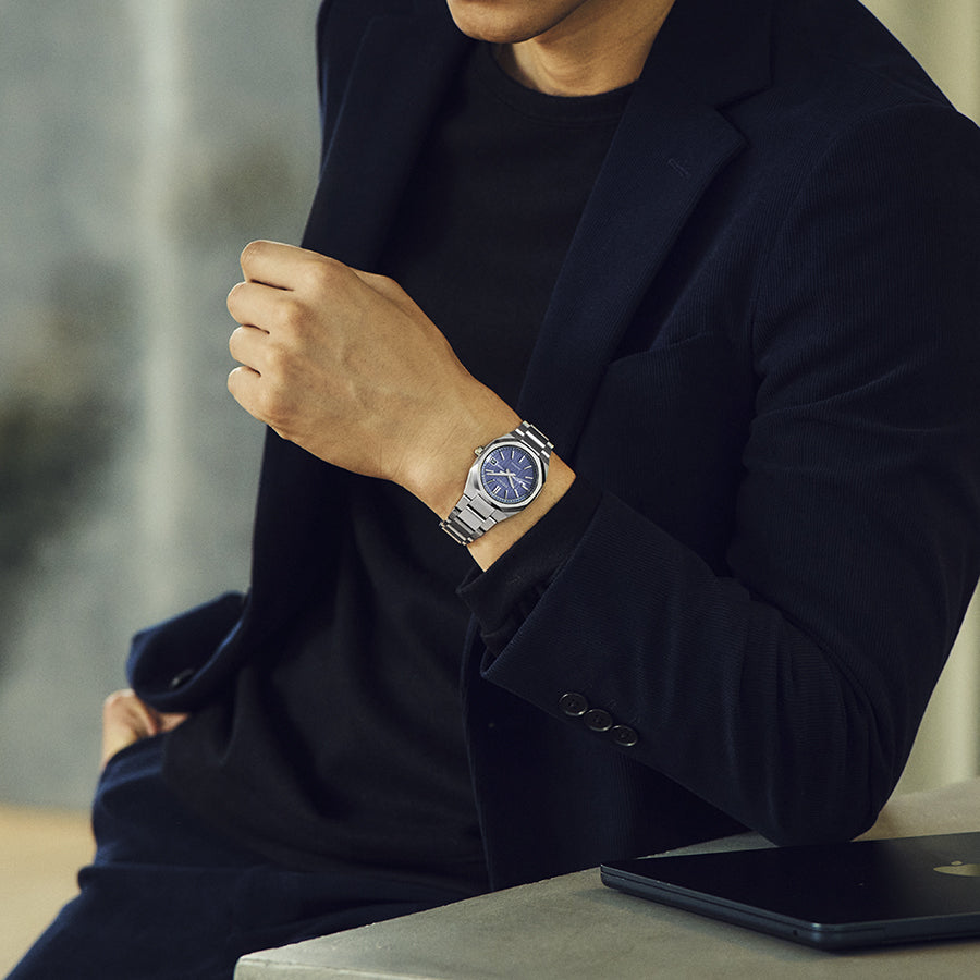 セイコー アストロン ネクスター コンパクトサイズ SBXY101 メンズ ソーラー 電波 チタン ブルーグレーダイヤル