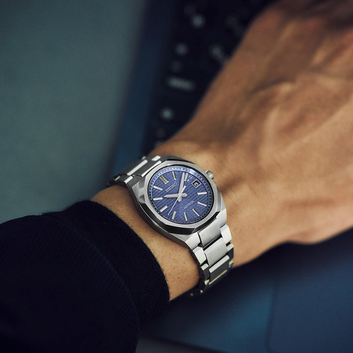 セイコー アストロン ネクスター コンパクトサイズ SBXY101 メンズ ソーラー 電波 チタン ブルーグレーダイヤル