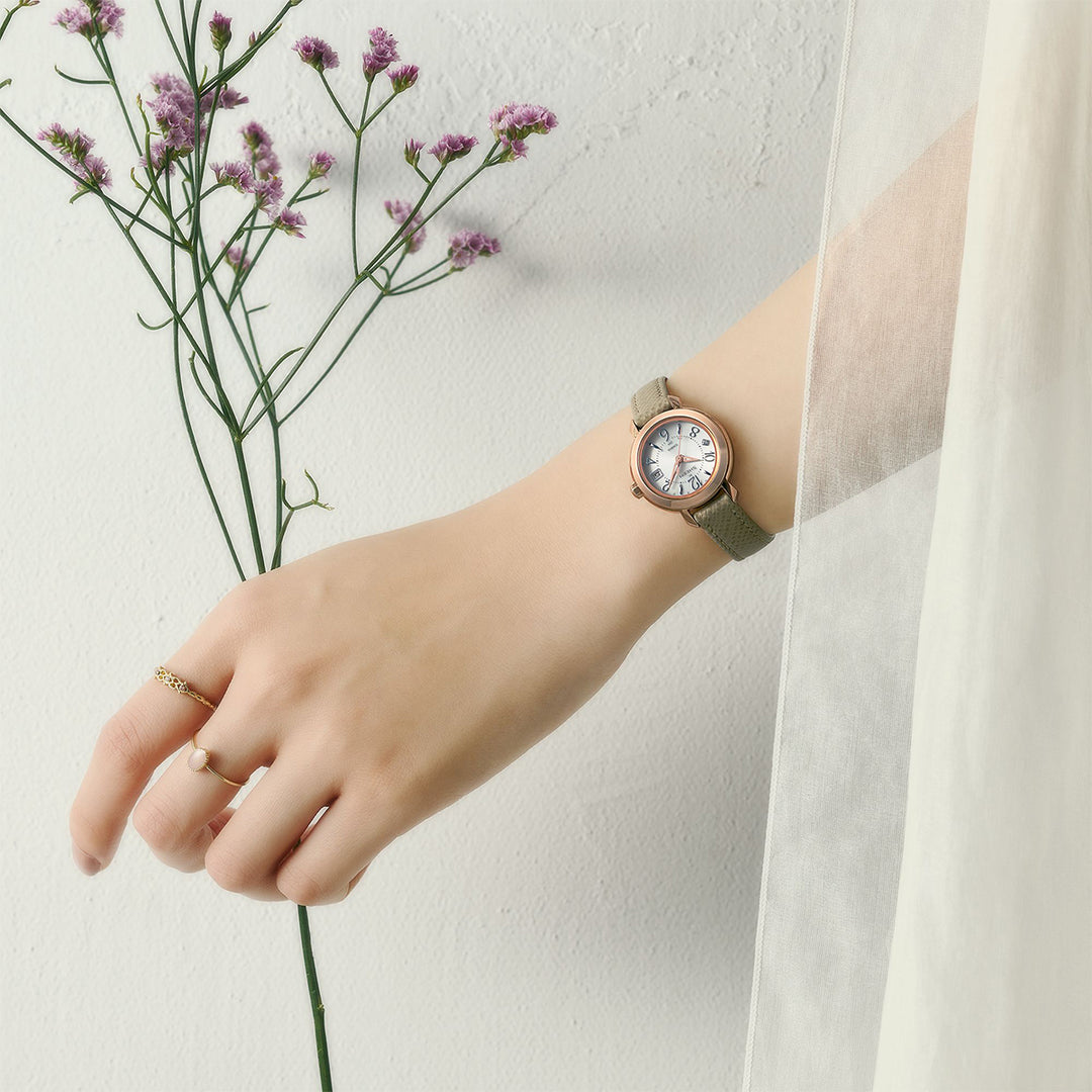 カシオ シーン 電波ソーラーモデル アラビアインデックス SHW-5300CGL-7AJF レディース 3針 革ベルト トープ