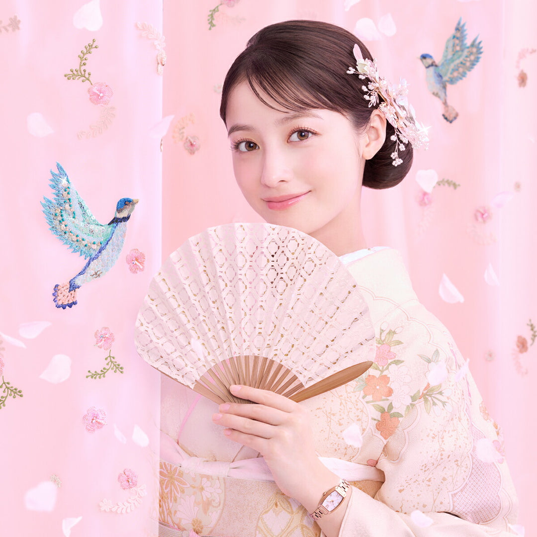 エンジェルハート サクラタイム 日本製モデル SKR19PG-J レディース 腕時計 ソーラー トノー ホワイトパールダイヤル ゴールド メタルバンド 橋本環奈さん着用モデル