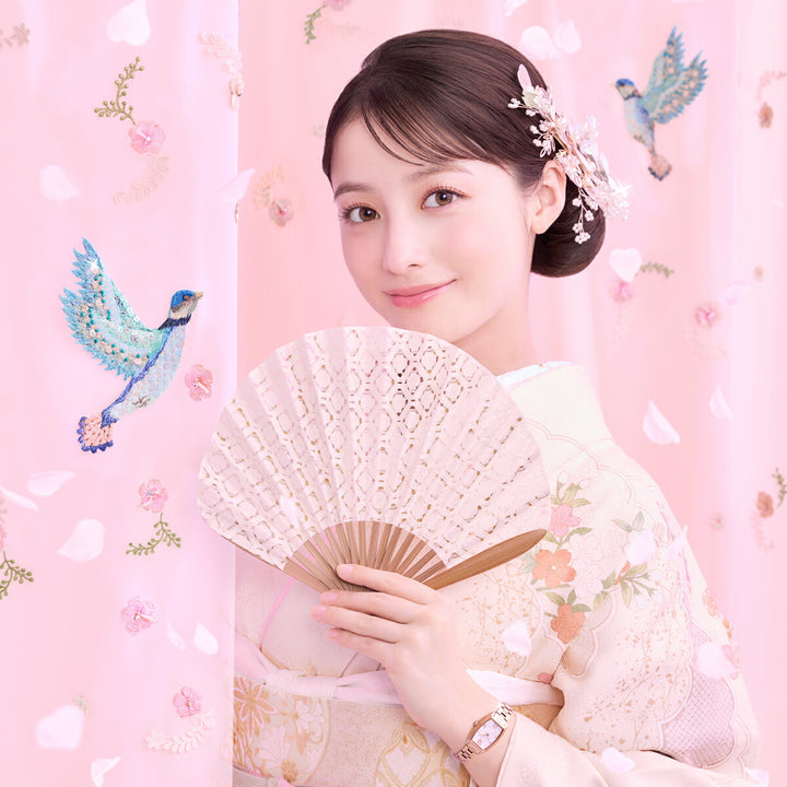 エンジェルハート サクラタイム 日本製モデル SKR19PG-J レディース 腕時計 ソーラー トノー ホワイトパールダイヤル ゴールド メタルバンド 橋本環奈さん着用モデル