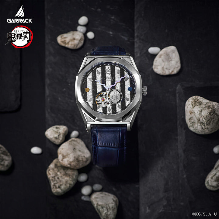 ギャラック S-MEISTER 鬼滅の刃 コラボレーションモデル 伊黒小芭内 SMS-41-KY-IO メンズ 機械式 自動巻き オープンハート ネイビー 革ベルト グッズ