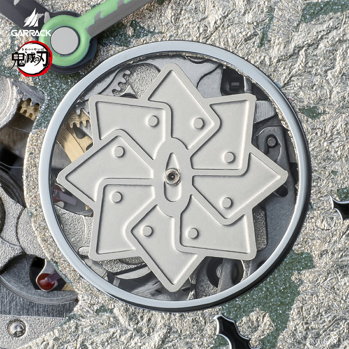 ギャラック S-MEISTER 鬼滅の刃 コラボレーションモデル 不死川実弥 SMS-41-KY-SS メンズ 機械式 自動巻き オープンハート グリーン 革ベルト グッズ