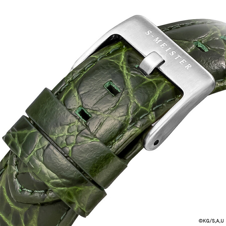 ギャラック S-MEISTER 鬼滅の刃 コラボレーションモデル 不死川実弥 SMS-41-KY-SS メンズ 機械式 自動巻き オープンハート グリーン 革ベルト グッズ