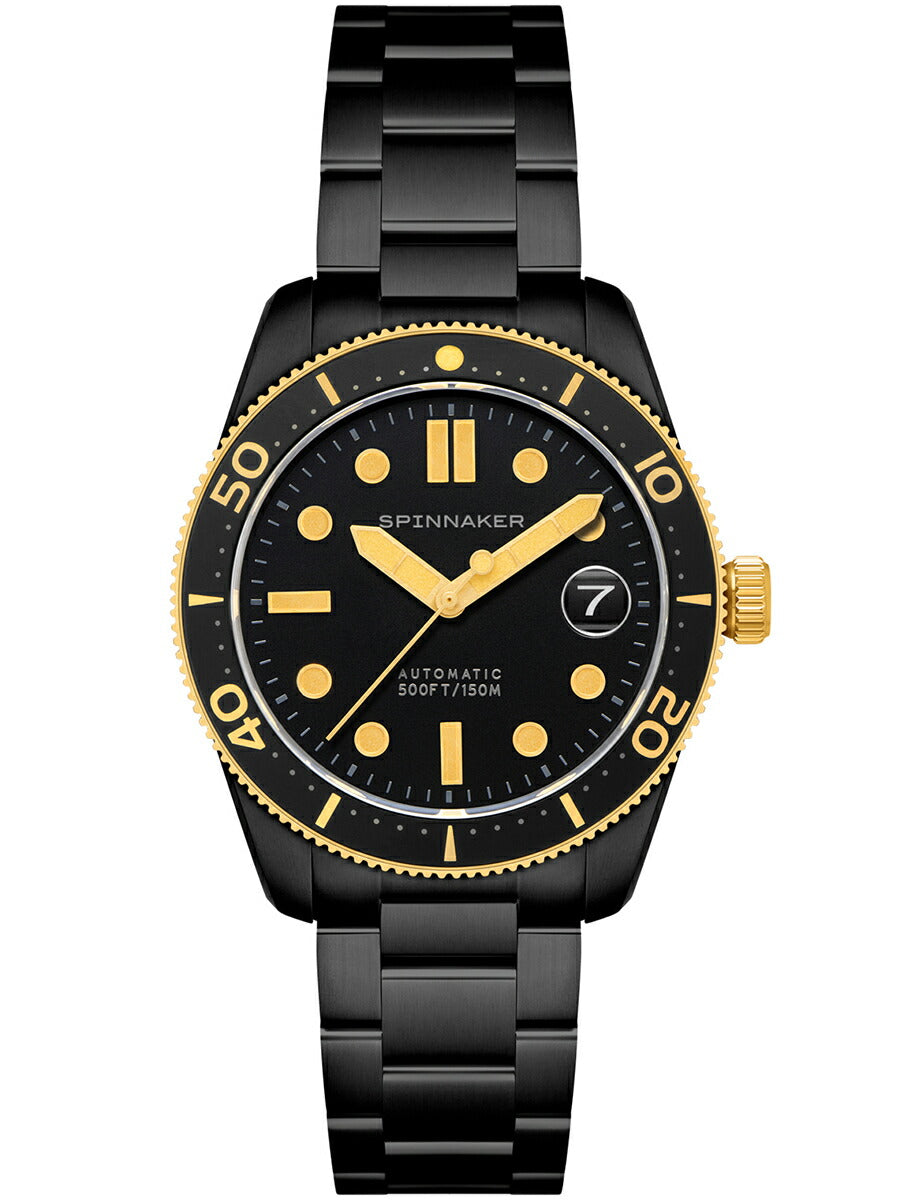 スピニカー クロフト ブラック&ゴールド コレクション SP-5100-33 メンズ 機械式 自動巻き
