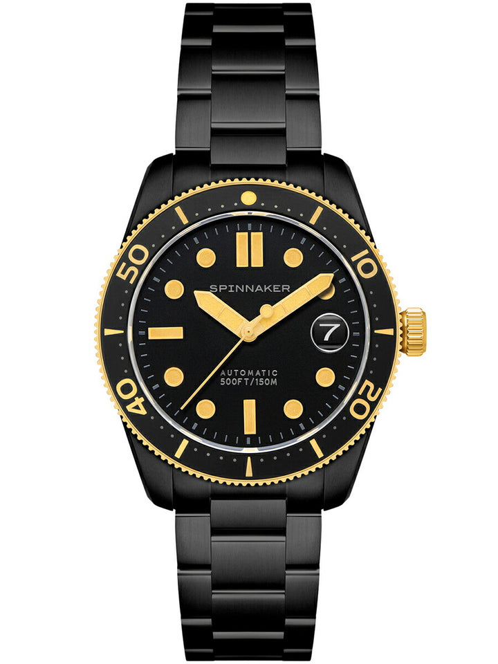 スピニカー クロフト ブラック&ゴールド コレクション SP-5100-33 メンズ 機械式 自動巻き