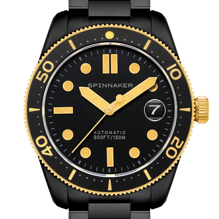 スピニカー クロフト ブラック&ゴールド コレクション SP-5100-33 メンズ 機械式 自動巻き