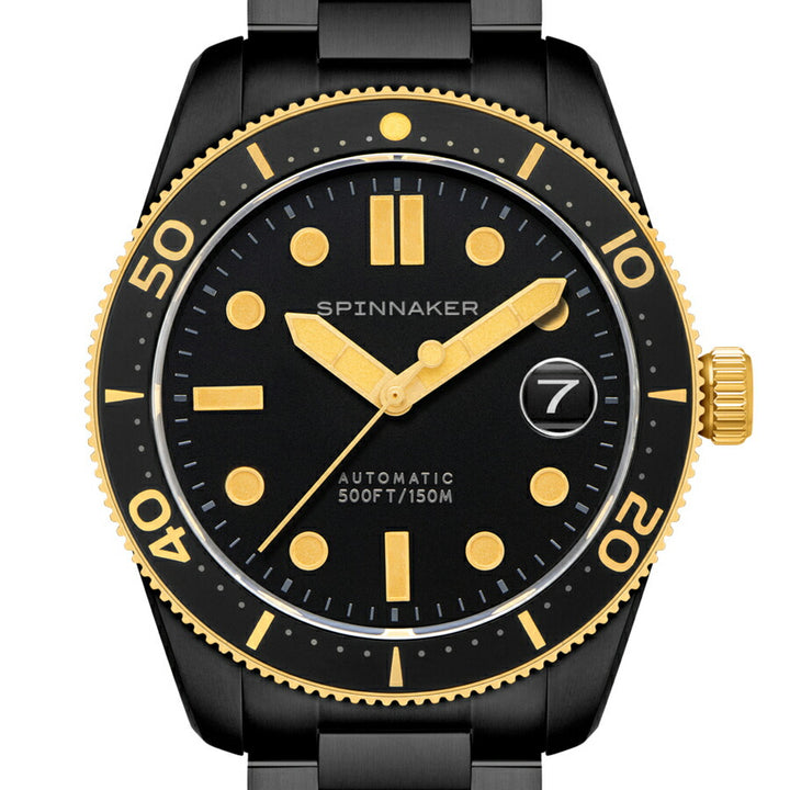 スピニカー クロフト ブラック&ゴールド コレクション SP-5100-33 メンズ 機械式 自動巻き