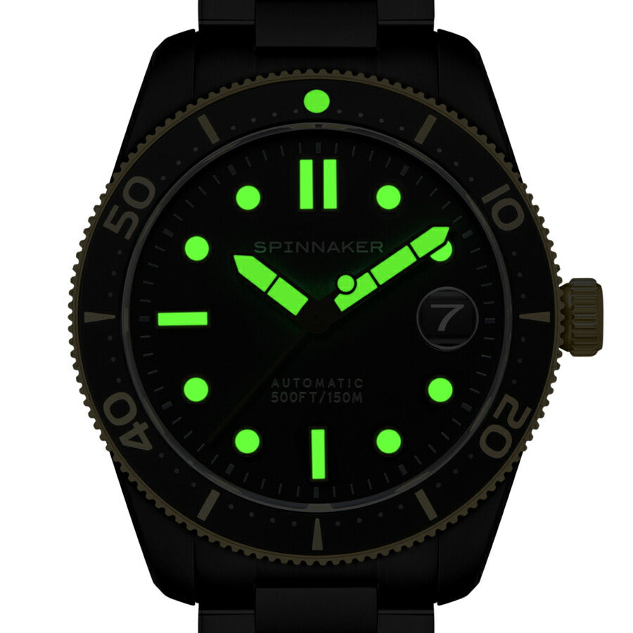 スピニカー クロフト ブラック&ゴールド コレクション SP-5100-33 メンズ 機械式 自動巻き