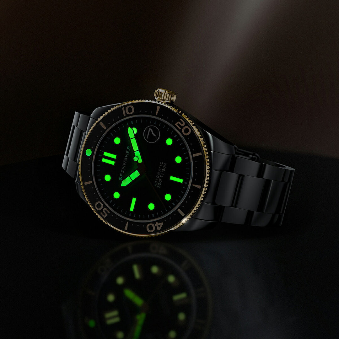 スピニカー クロフト ブラック&ゴールド コレクション SP-5100-33 メンズ 機械式 自動巻き