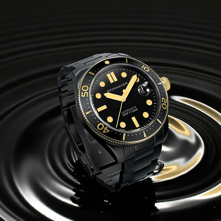 スピニカー クロフト ブラック&ゴールド コレクション SP-5100-33 メンズ 機械式 自動巻き