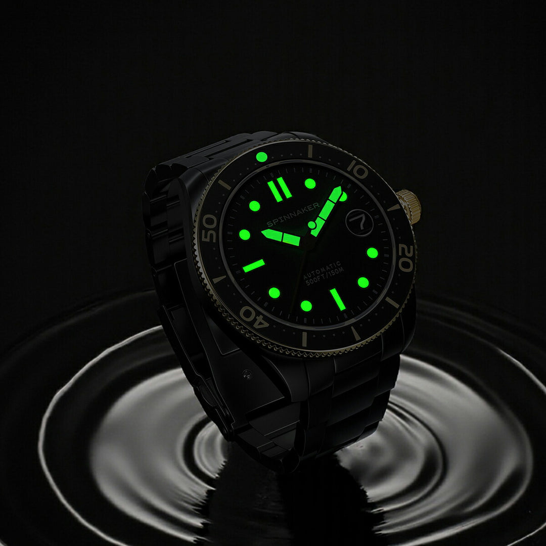 スピニカー クロフト ブラック&ゴールド コレクション SP-5100-33 メンズ 機械式 自動巻き