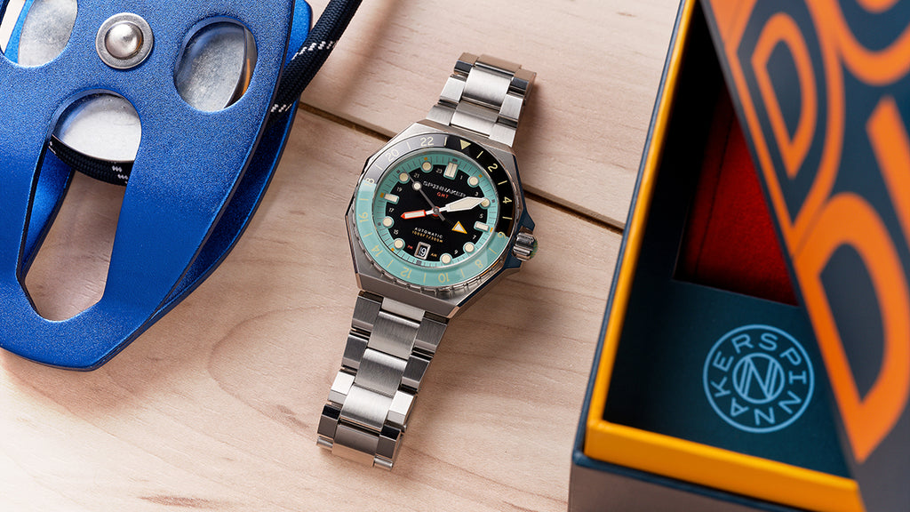 スピニカー DUMAS デュマ GMT SP-5119-33 メンズ 機械式 自動巻き 30気圧防水 蓄光 ブラック グリーン 替えバント付き