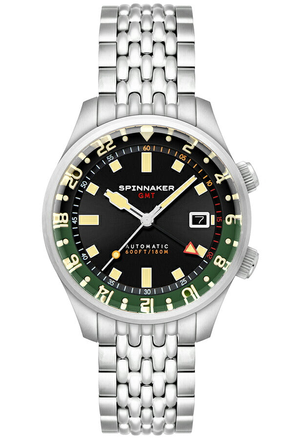 スピニカー ブラッドナー GMT オートマチック SP-5121-44 メンズ メカニカル 自動巻 ブラックダイヤル 替えバンド付き