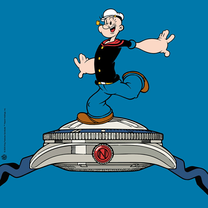 スピニカー チャレンジャー ポパイ コラボレーション 限定モデル アンカーアームズ SP-5163-02 メンズ メカニカル 自動巻 蓄光 ブルー 樹脂バンド