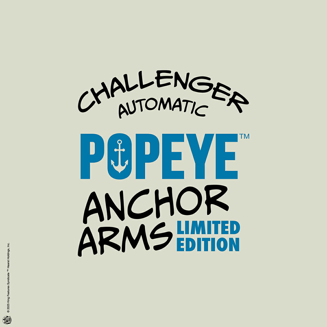 スピニカー チャレンジャー ポパイ コラボレーション 限定モデル アンカーアームズ SP-5163-03 メンズ メカニカル 自動巻 蓄光 ブラック 樹脂バンド